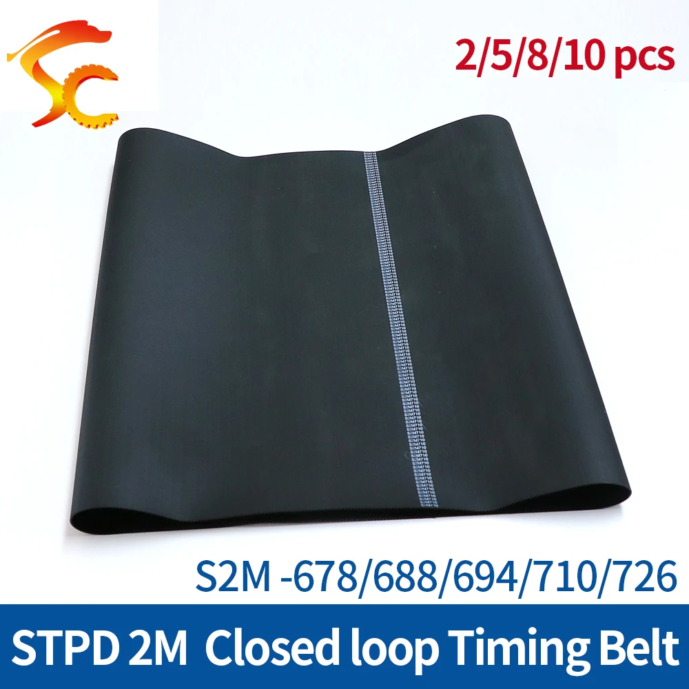 

S2M Timing Belt Width 6/9/10/15mm Rubber Closed Loop Perimeter 678/688/694/710/726mm STPD 2M Closed loop belt