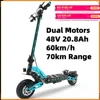 Dual drive DT10 Adult Electric Scooter 60km/h Max Speed 70KM Long Range 2800W Powerful Motor 48V 20.8AH 10Inch Off-road Tyres 1