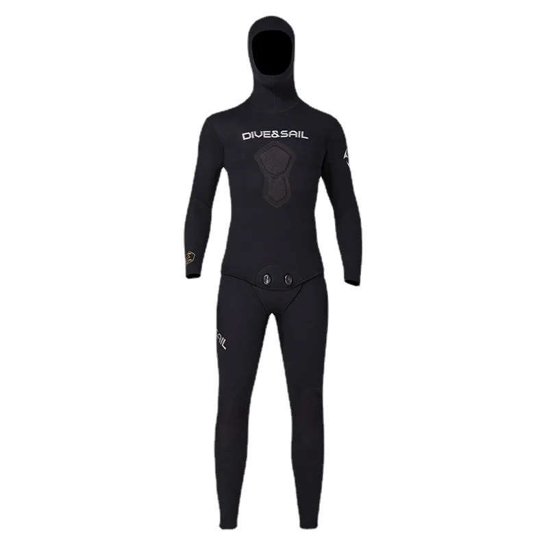 1.5MM Diving Split Neoprene CR 2-Pieces Hooded Full Body Suit Outdoor Fishing Hunting Wet Diving Suit Caps Wetsuit