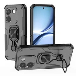 Heavy Duty Rugged Hard Case with Stand and Ring Holder Armor for Poco X8 Pro (Black)