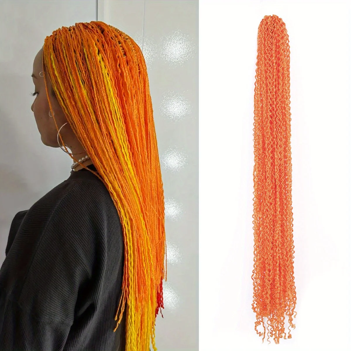thumbnail image 1 of Trenzas Zizi sintéticas largas y rizadas, trenzas de caja finas de ganchillo, cabello trenzado sintético de 24 pulgadas, trenzas de ganchillo Freetress, 1 of 5