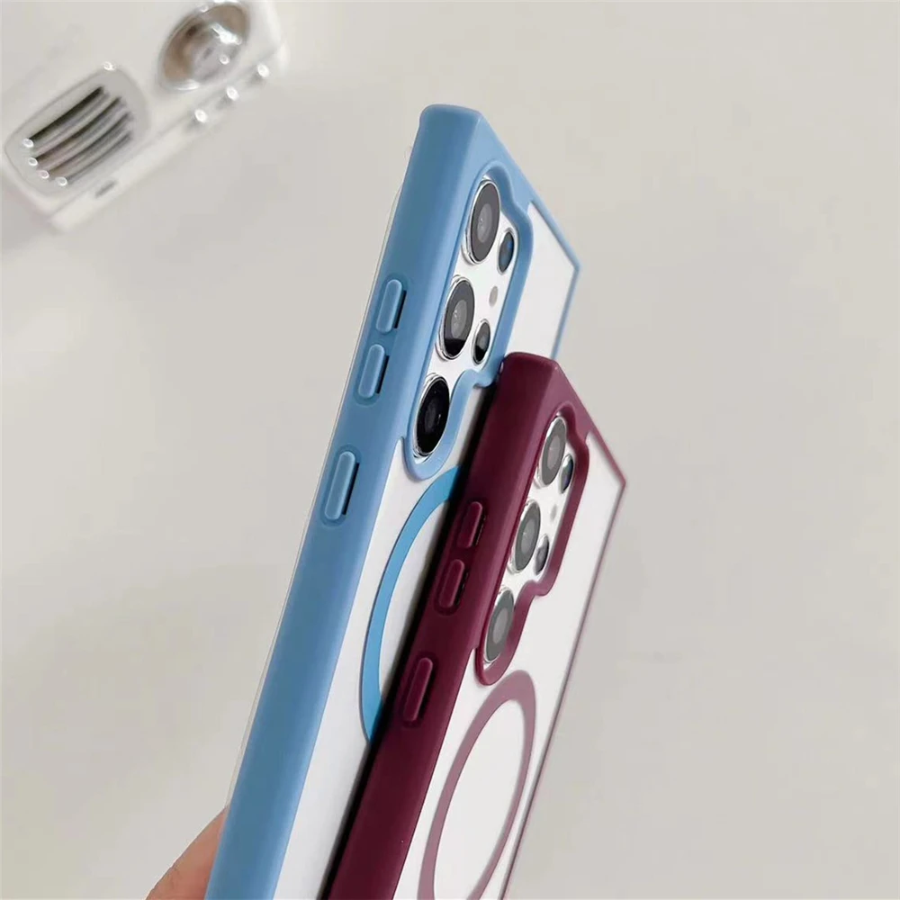 Luxury Clear MagSafe-Compatible Magnetic Wireless Charging Phone Case - Shockproof Cover