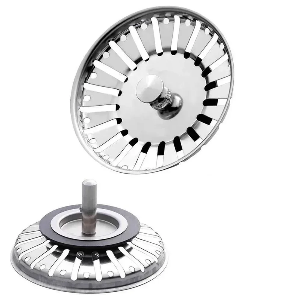 Sink Strainer Kitchen 84mm Sink Strainer Replacement Plug Stainless Steel Drain Waste Stopper Sealing Umbrella For Drain Device Cover Plug