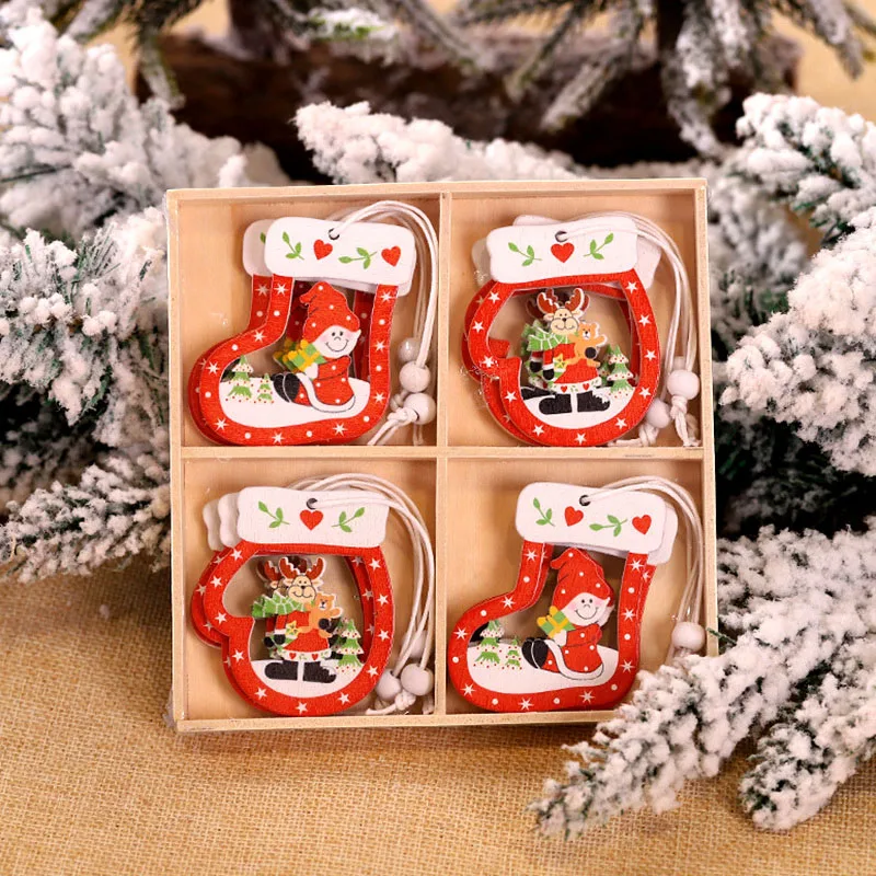 thumbnail image 1 of 12/9 piezas de copos de nieve colgantes de madera para Navidad, adornos colgantes para árbol de Navidad, decoraciones navideñas para el hogar, regalo de Navidad, Año Nuevo 2023, 1 of 5