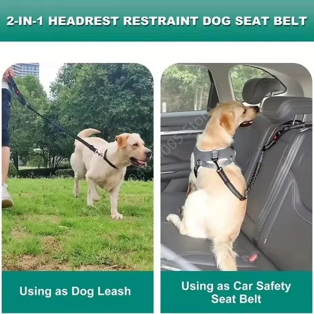 Solid Color 2 in 1 Pet Car Seat Belt Durable Nylon Safety Adjustable Dog Leash for Small Large Dogs Fashion Pet Car Supplies 6