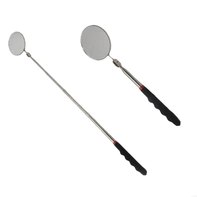 U55A 긴 손잡이 텔레 스코픽 라운드 미러 32/82mm 직경이있는 자동차 수리 도구