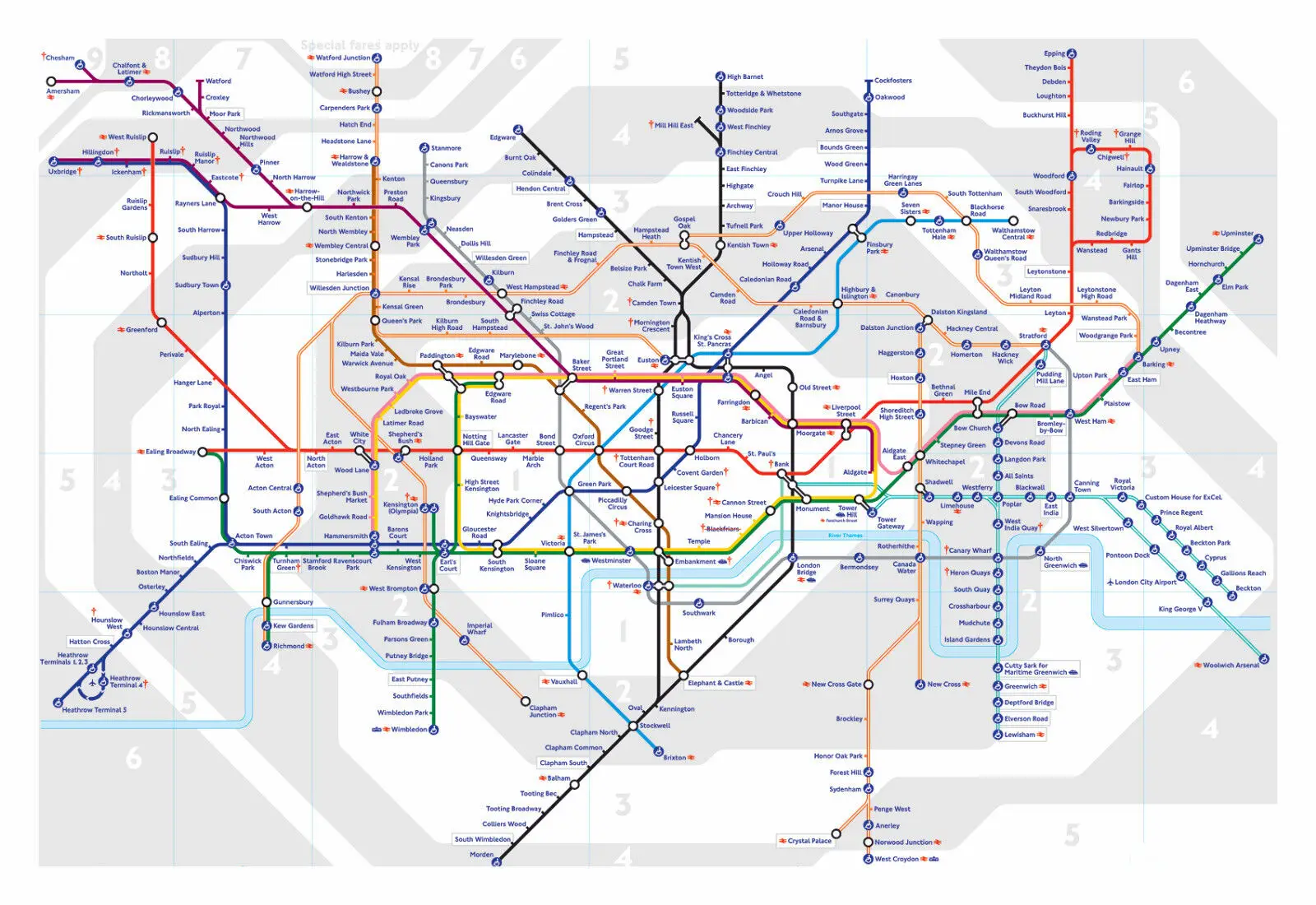 

London Underground Tube Map Art Picture Print Silk Poster Home Wall Decor