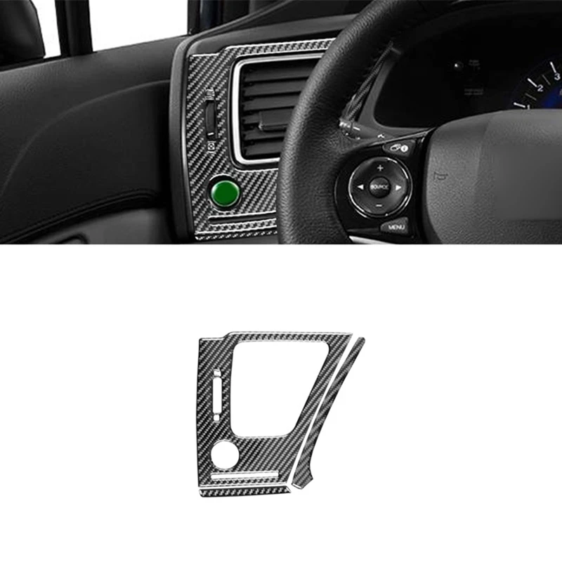 

Крышка из углеродного волокна для приборной панели Honda Civic 9 2012-2015, левая Крышка вентиляционного отверстия, внутренние аксессуары LHD