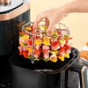 12/24/48 Skewers  Air Fryer Stainless Steel Grill Vertical Skewer Hanging Oven Kebab Rack Kebab Holder Kitchen Gadgets Grill 3