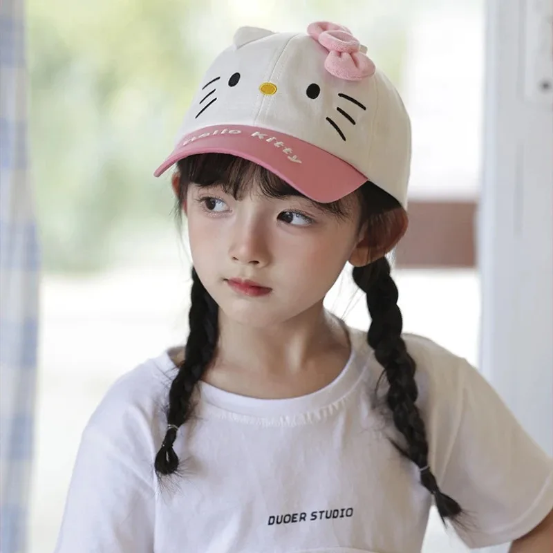 Sanrio Children's Baseball Caps Summer Sun Visor Kawaii Cartoon Cinnamoroll Trend New Sun Visor Parent-child Birthday Gift New 5