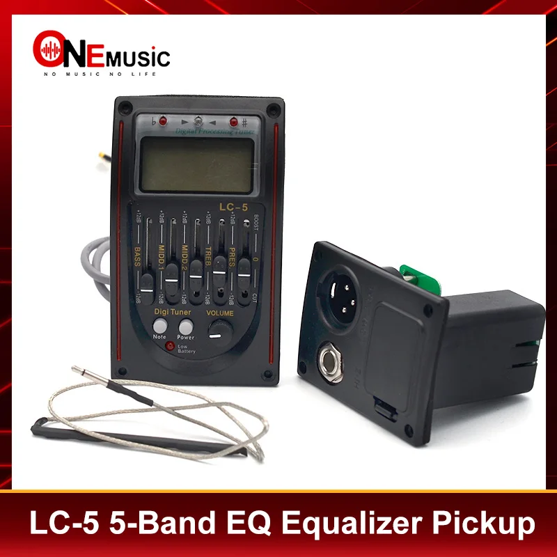 Pickup Chitarra Con EQ 5 Bande E Microfono - Con Accordatore Digitale, Per Chitarra Acustica Ed Elettrica