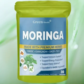 30 cerotti Moringa cerotti transdermici con supporto del sistema immunitario Ashwagandha, zenzero, curcuma Energy Booster