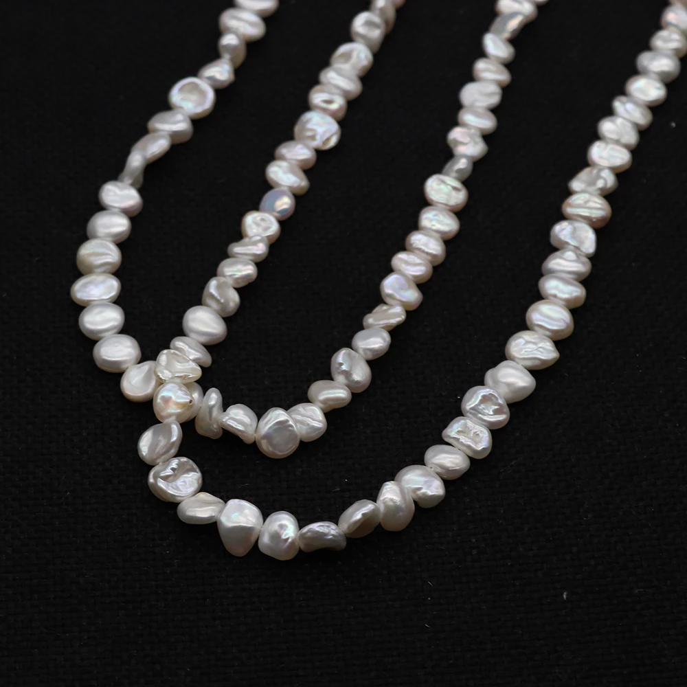1 Strand 8-9mm Irregular Round Shaped Natural Freshwater Pearl Loose Beads DIY for Necklace Bracelets Earrings Regeneration Bead
