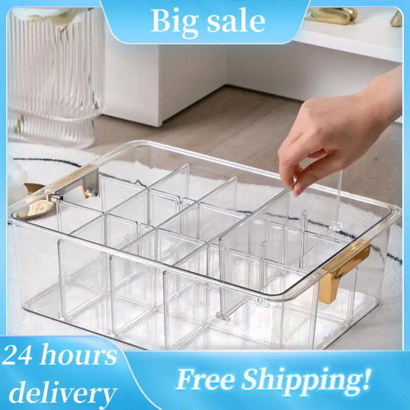 

Underwear Storage Box Transparent Time Labor Saving Dustproof Drawer Type Partition Grid Sorting Box Organizer Household