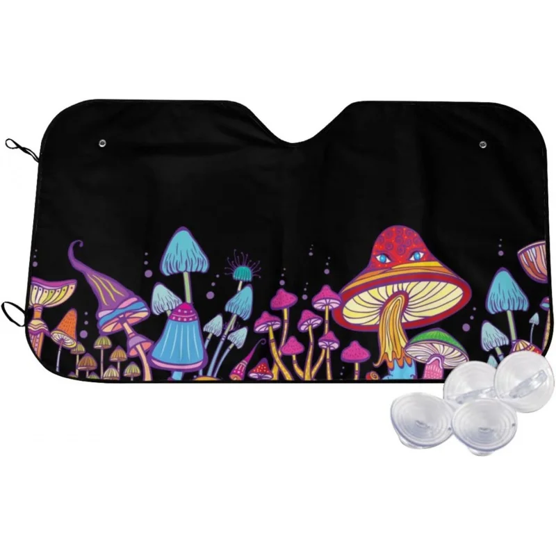 

Солнцезащитный козырек для лобового стекла автомобиля в стиле Триппи в виде гриба, блочный УФ-козырек для лобового стекла, защита от солнца для защиты автомобиля от прохлады, 2 размера