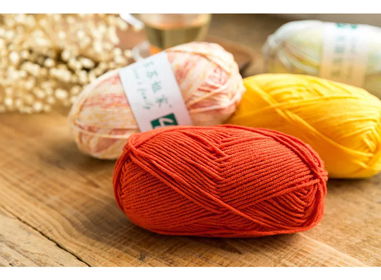 Description Picture 4 of itemSusan's Family High Quality 50g/roll 4-ply Combed Cotton Milk Hand-knitted Doll DIY Crochet Material Package Wool Ball Sweater