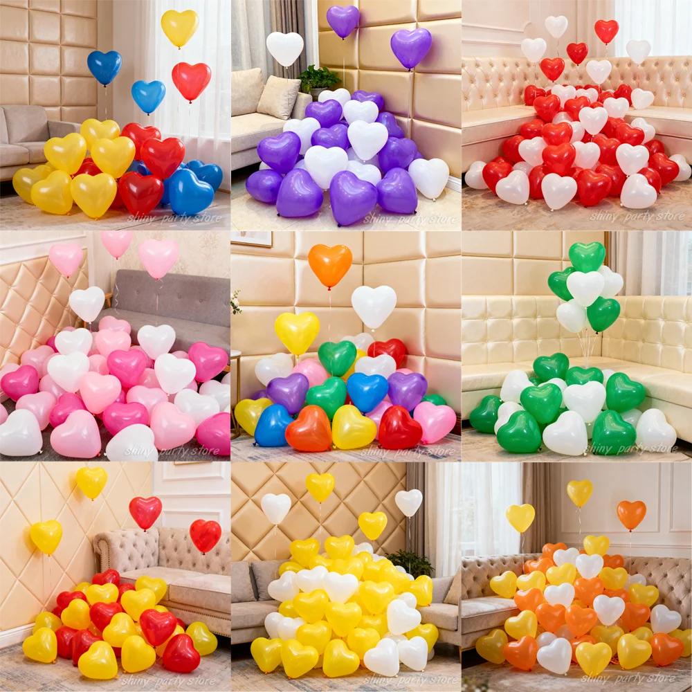 10/20/50 Stück 25,4 cm herzförmige Luftballons Liebe Latex Helium Ballon Baby Jahrestag Geburtstag Hochzeit Valentinstag Verlobung