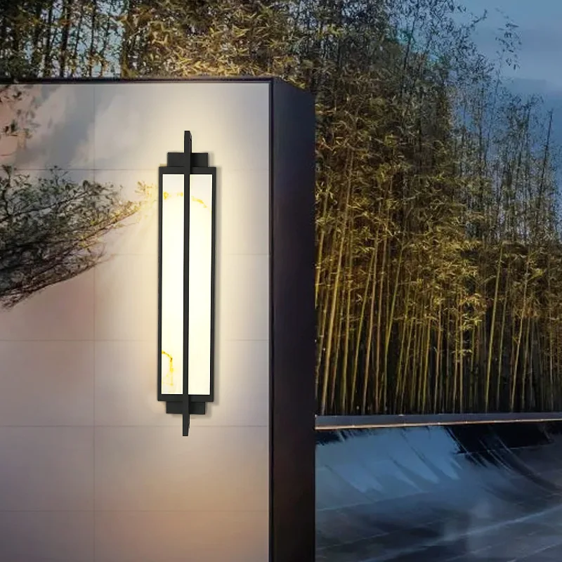 Outdoor Lmitated Marble LED Wall Light AC85~265V Stainless Steel Porch Lamp Waterproof IP65 For Courtyard Street Sconce Lighting