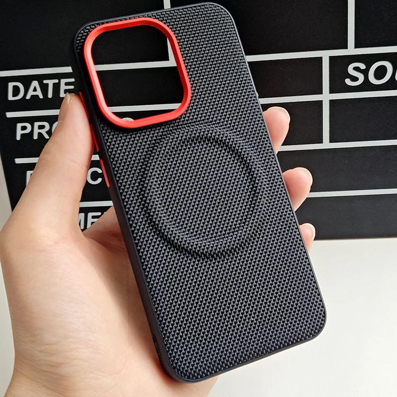 Luxury PU Leather Magnetic Wireless Charging Protective Back Cover Case