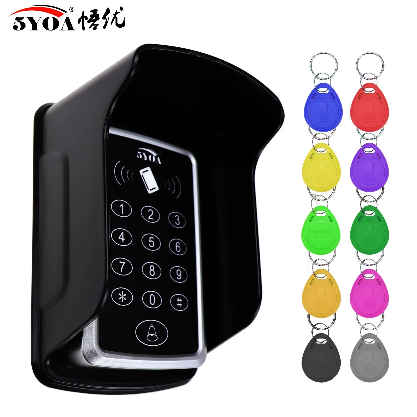 5YOA B03 125KHz RFID Access Control Keypad EM Card Reader Door Access Control System Door Lock Opener Keyboard Controller System