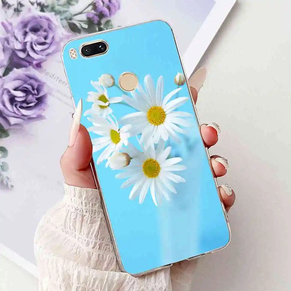 Love Pop Print TPU Soft Silicone Phone Case with Floral Design