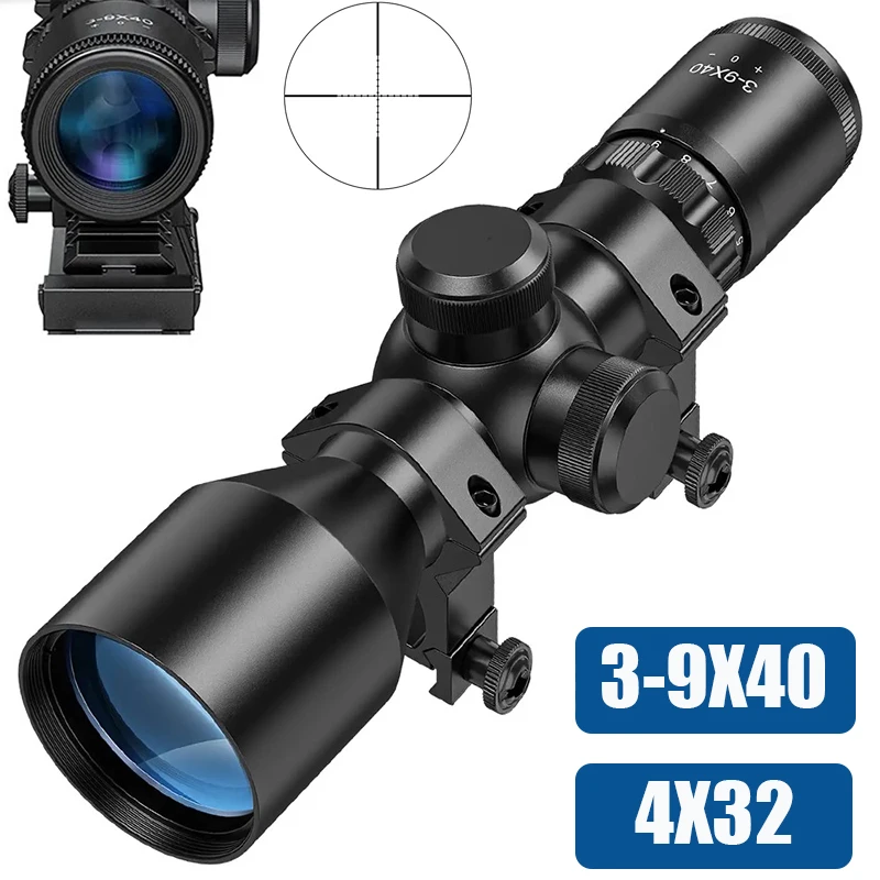 3-9x40 4x32 Telescopic Sights for Hunting Optics Riflescope Compact Airsoft Rifle Scope of 11/20mm Rail Quick Aiming Gun Sight rifle scope