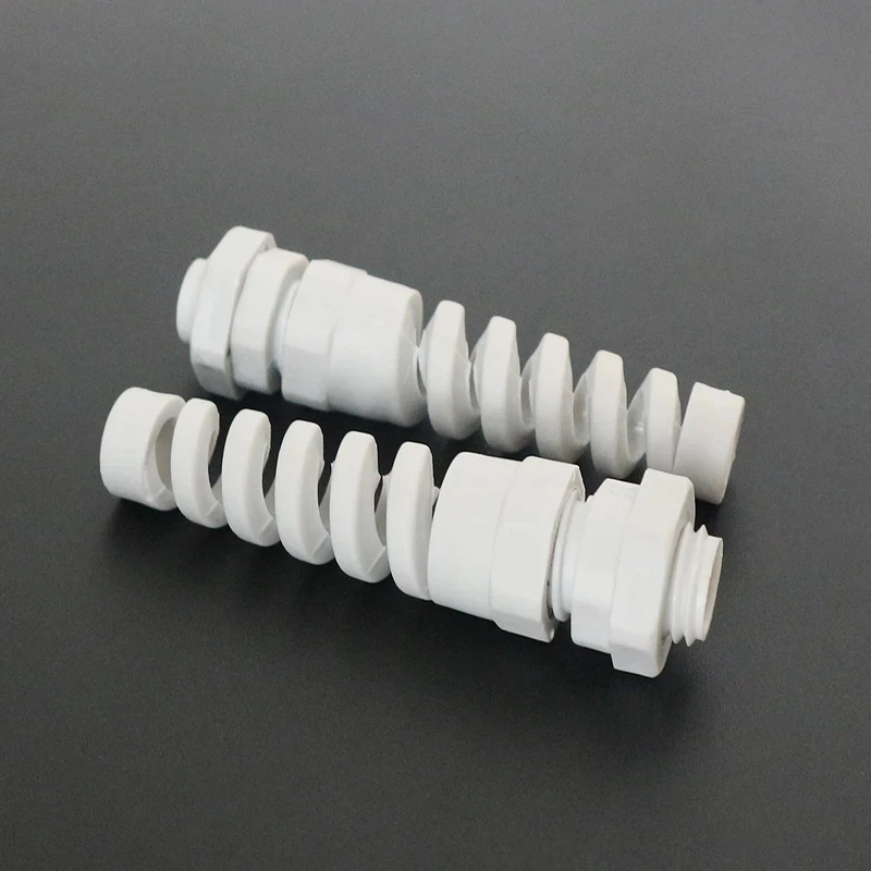5pcs Waterproof Anti-bending Cable Glands PG7/9/11/13.5 M12/16/18/27 Plastic Joint Nylon PA66 Seal Wire Connector