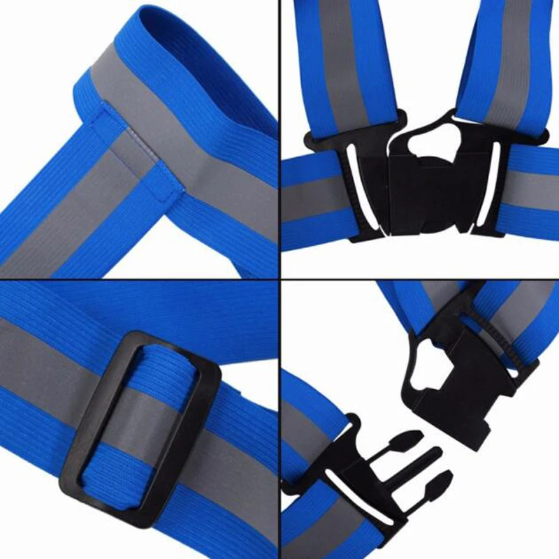 하이라이트 반사 스트랩 야간 작업 보안 러닝 사이클링 안전 반사 조끼, 높은 가시성 반사 안전 재킷