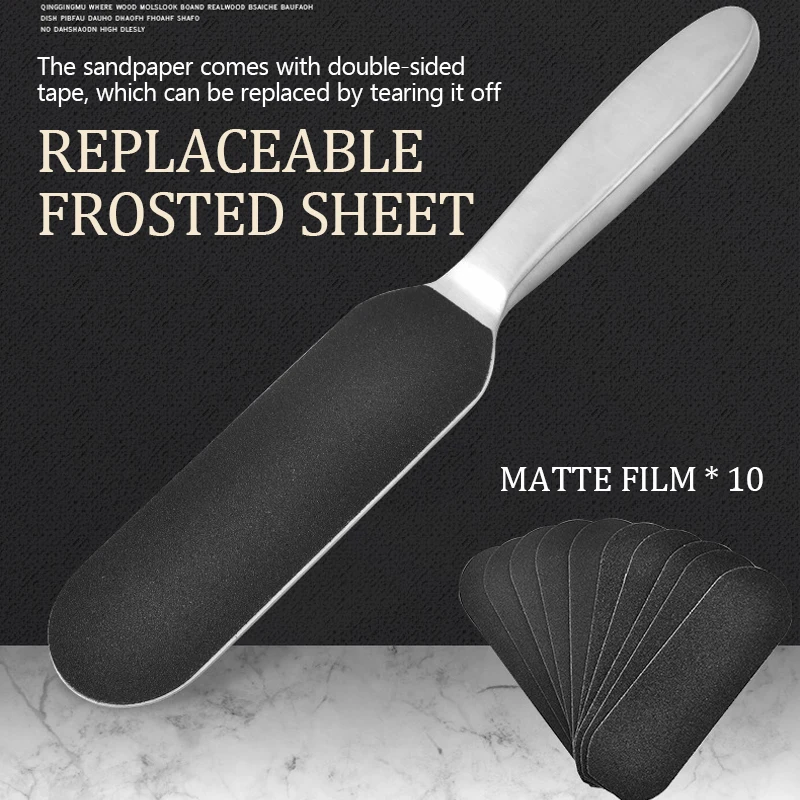 11pcs/Set Pedicure Feet Care Metal Handle Foot and Coarse of Fine and Refill Files Grit Sanding Grit Cloth Rasp