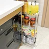 Mobile Storage Rack Trolley Organizer With Wheels Acrylic Narrow Slit Storage Cabinet Bathroom Home Multi-layer Organizer 3
