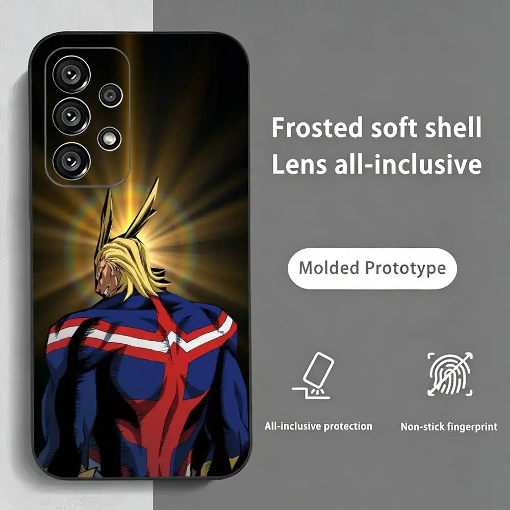 Black Soft Silicone My Hero A-All Might Phone Case