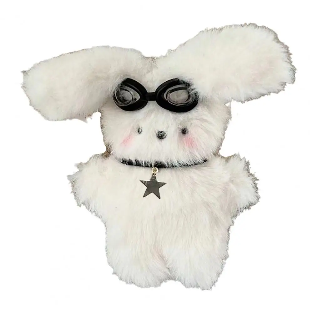 

8cm Keyring Charms Cozy Touch Keychain Pendant White Bunny Plush Cartoon Animal Doll Bag Pendant Fashion Couple Gift