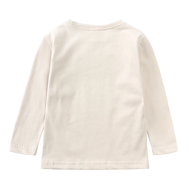 2025 Autumn Toddler Boys Girls T-shirt Solid Cotton Long Sleeve Basic Infant Top Korean Teenage Children Undershirt Clothing 3