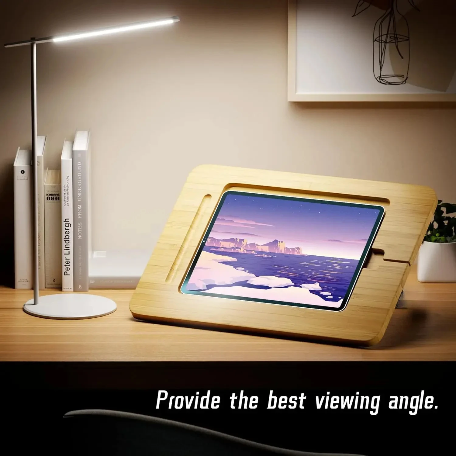 Wooden IPad Drawing Stand Tablet Stand-Adjustable 5 Angles for Laptop Book Reading Compatible with IPad Case Version