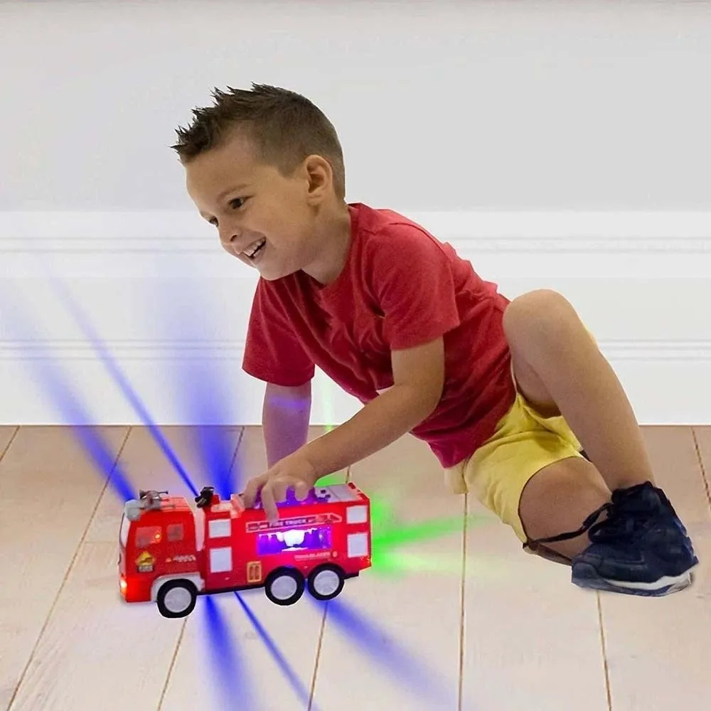 Flashing LED Fire Truck Toy Magnetic Sound Light Electric Engineering Truck Educational Mixer Truck Model Vehicles