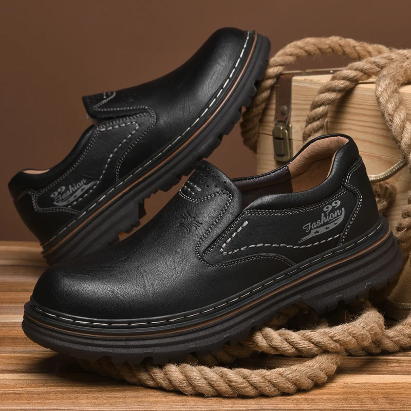 2024 Four Seasons ​Men's Oxford Shoes Autumn Winter Handmade Soles with Plush Cotton Shoes Men's Business Leisure Shoes 3