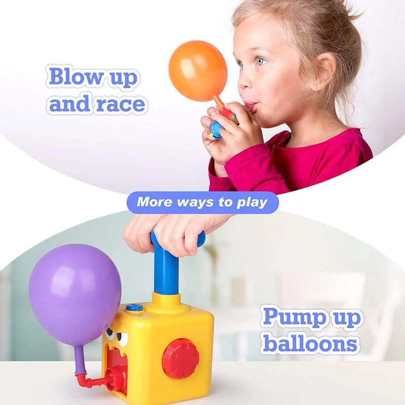 Kid's Balloon Power Starter Car Balloon Air Inflator Hand Push Mini Plastic Air Power Balloon Racing Car Toys Gift for Children 4