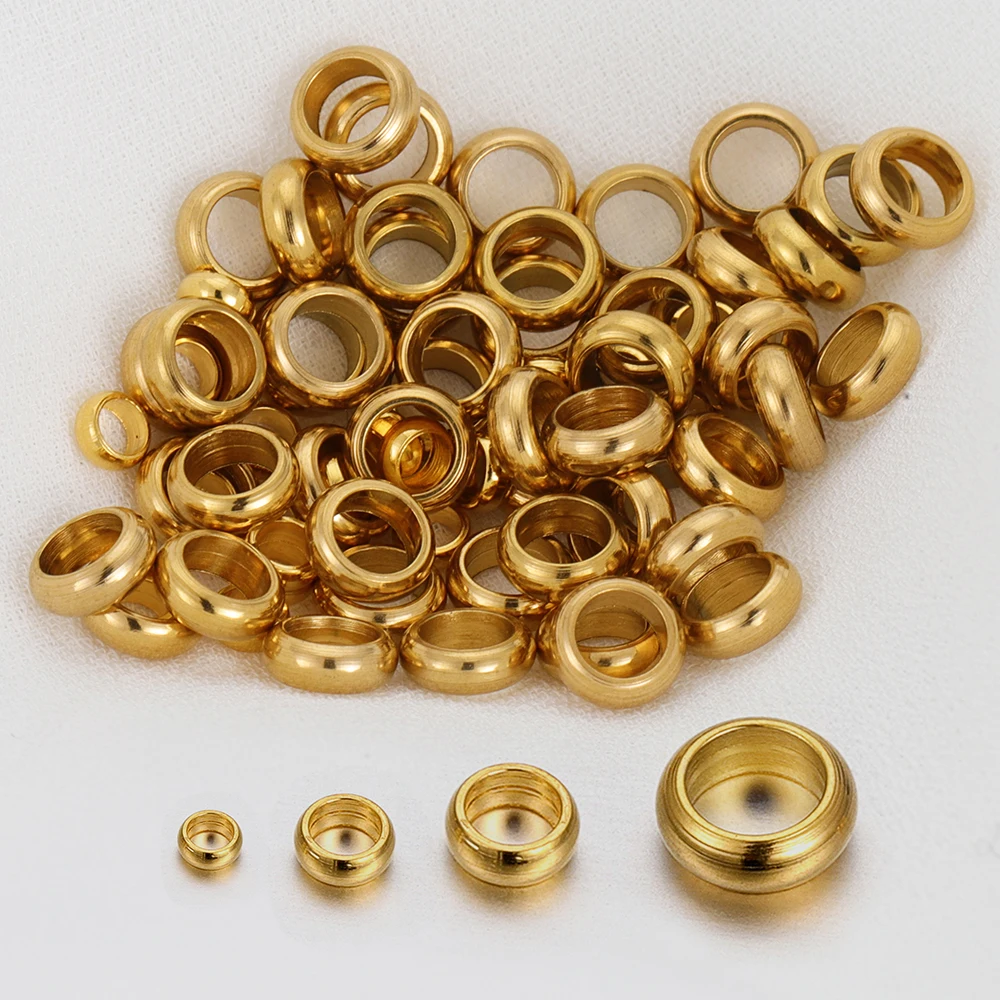 50 Stück Roségold Farbe Edelstahl Stopper Spacer Perlen Runde Quetschperle für Armband Schmuckherstellung DIY Großhandel Zubehör