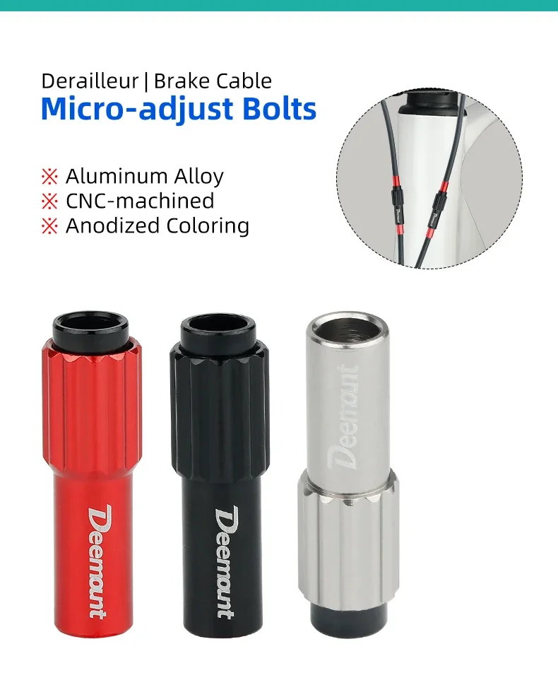 Description Picture 2 of itemBicycle Brake Cable Inline Adjuster Front Rear Derailleur Shifter Line Adjusting Bolts Aluminum Bike Line Connector Regulat