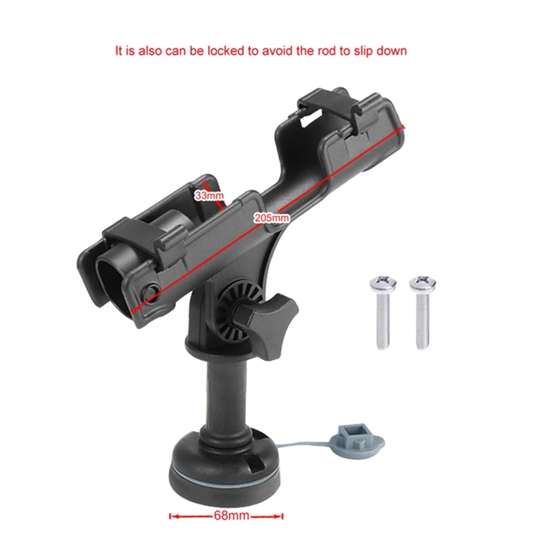 NALFI-Kayak Fishing Rod Holder Universal Fit Kit 360-Degree Adjustment Canoe Draft Fishing Boat Powerlock Rod Holder Black