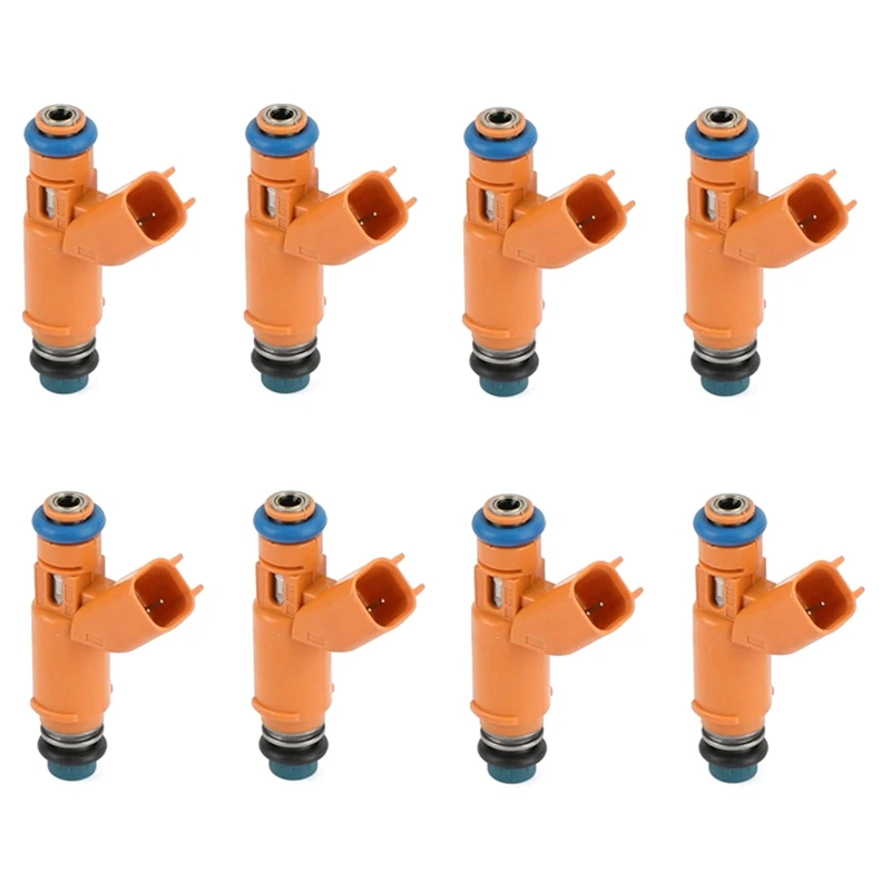 

1 Set Of 8 Fuel Injectors AJ82353 4526563 195500-4280 2W93-AA 452656 For 05-09 Land Rover LR3 4.4L V8 Range Rover Sport