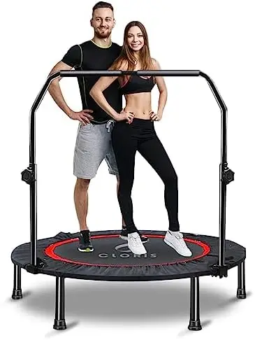 

Mini Trampoline for Adults Kids, Cardio Exercise Trampoline, Thick Steel Spring Fitness Workout Rebounder Trampoline Indoor Outd