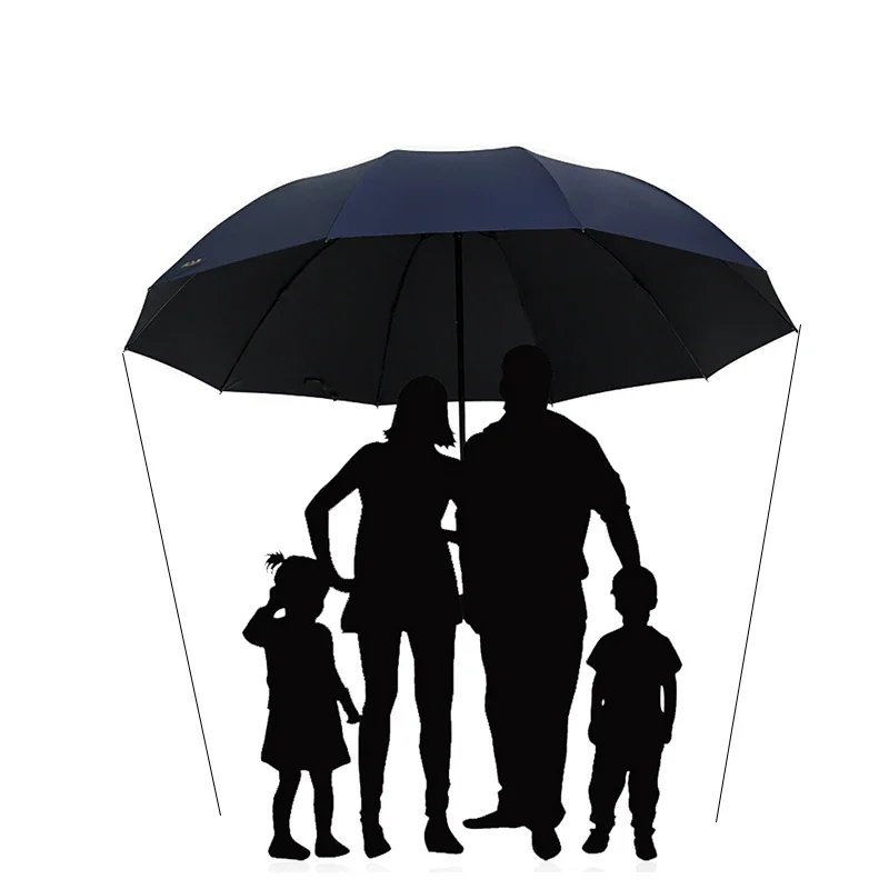 Super Large Folding Umbrella all-weather umbrella for three people 10 bone reinforced UV protection sunscreen umbrella uv umbrella