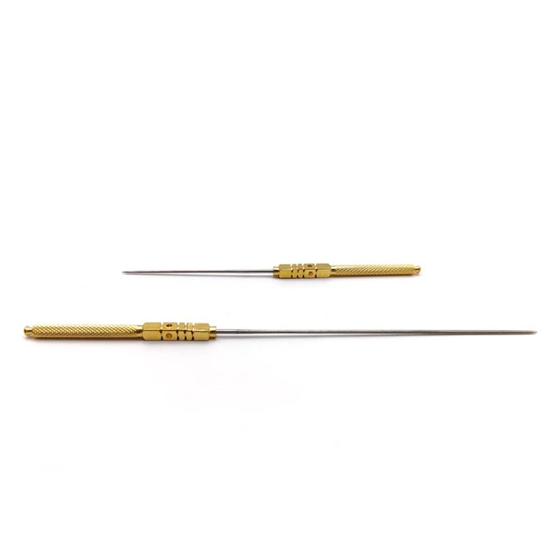 Agujas de acupuntura con mango helicoidal de cobre