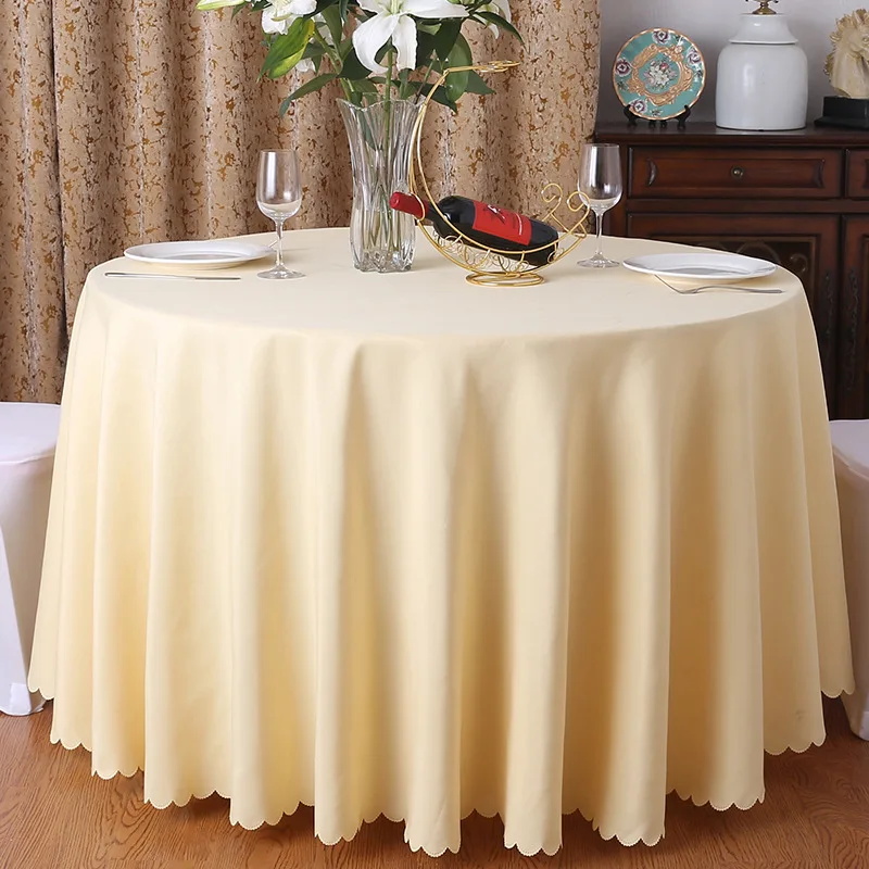 Round Tablecloth 94 Inch - Premium Polyester Fabric For Wedding, Banquet, Restaurant - Black - View #11