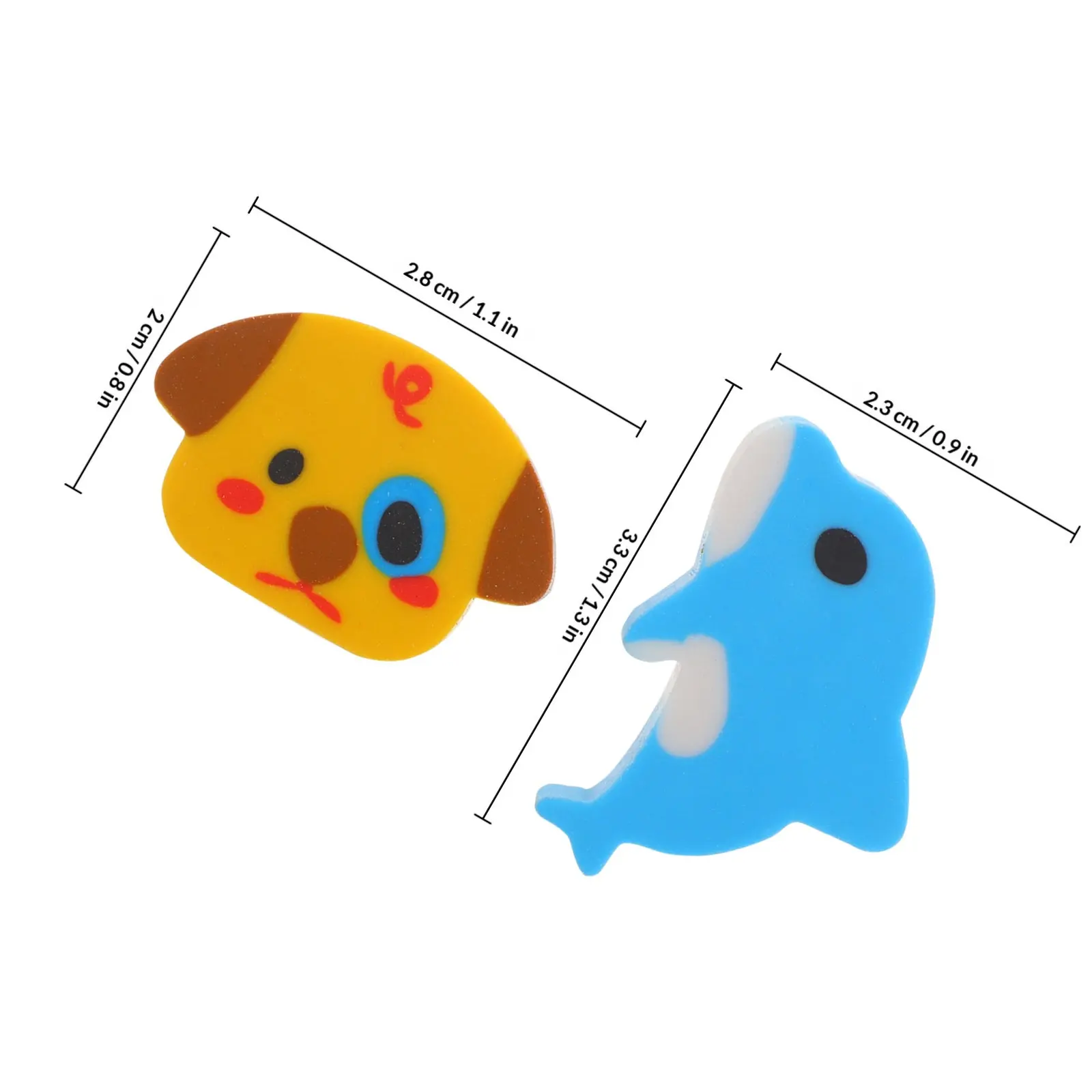 100Pcs 미니 동물 개 작은 지우개 어린이를위한 귀여운 지우개 교실 학교 용품 대량 파티 휴일 세트 미니 지우개