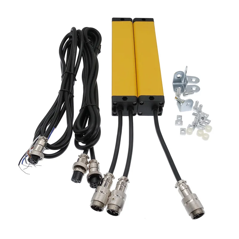 Light Curtain Safety Grating 4 Points 20mm 40mm Safety Light Curtain Sensor Switch Photoelectric Protection Device GM20-4J