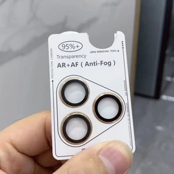 Quick Install Camera Lens Protector with Positioning Frame and Pry Tool - iPhone 13 or 13 Mini (Gold)
