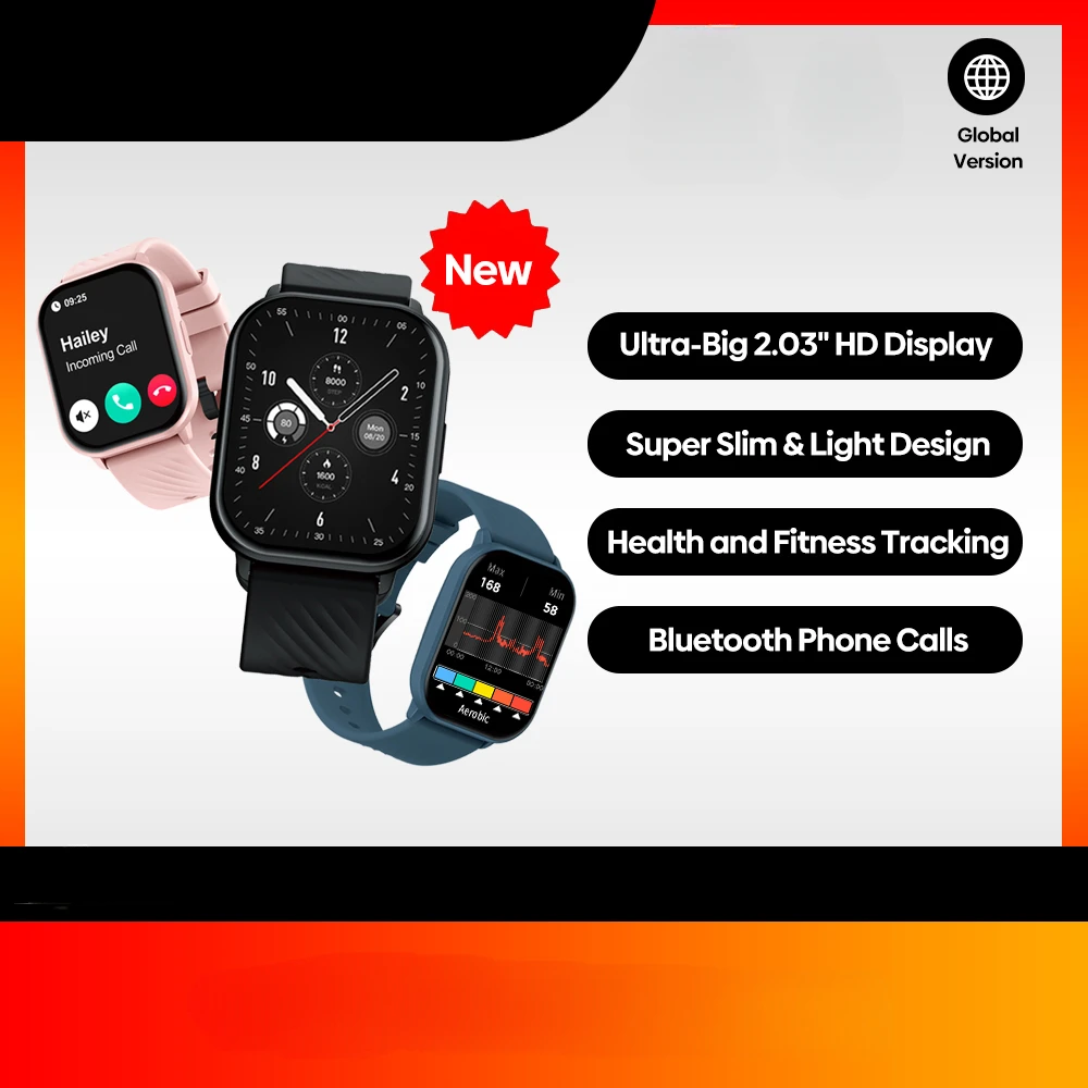 

2024 New GTS 3 Voice Calling Smart Watch Ultra-big 2.03'' HD Screen 24H Health Monitor 100+ Sports Modes 200+ Watch Faces