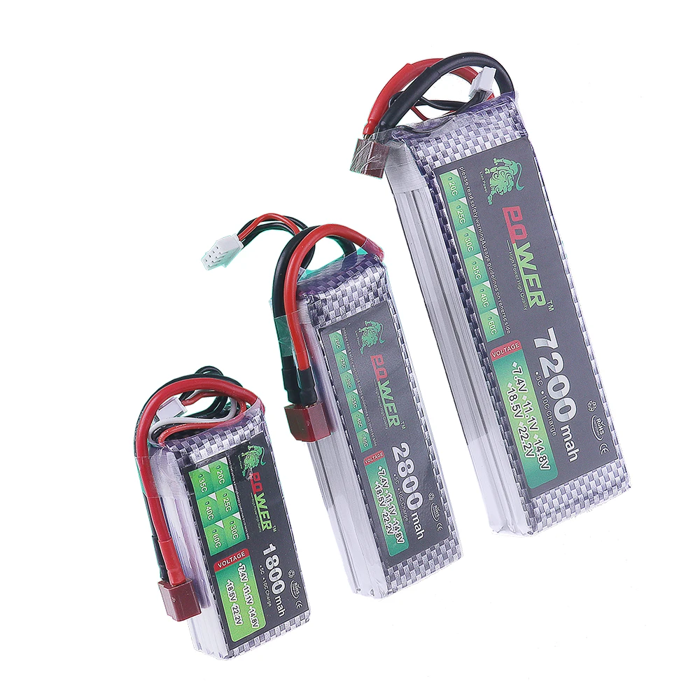 Batterie LiPo 11.1V 1500-4200mAh pour modélisme RC, étiquette détaillant la capacité et la tension, connecteur XT60.